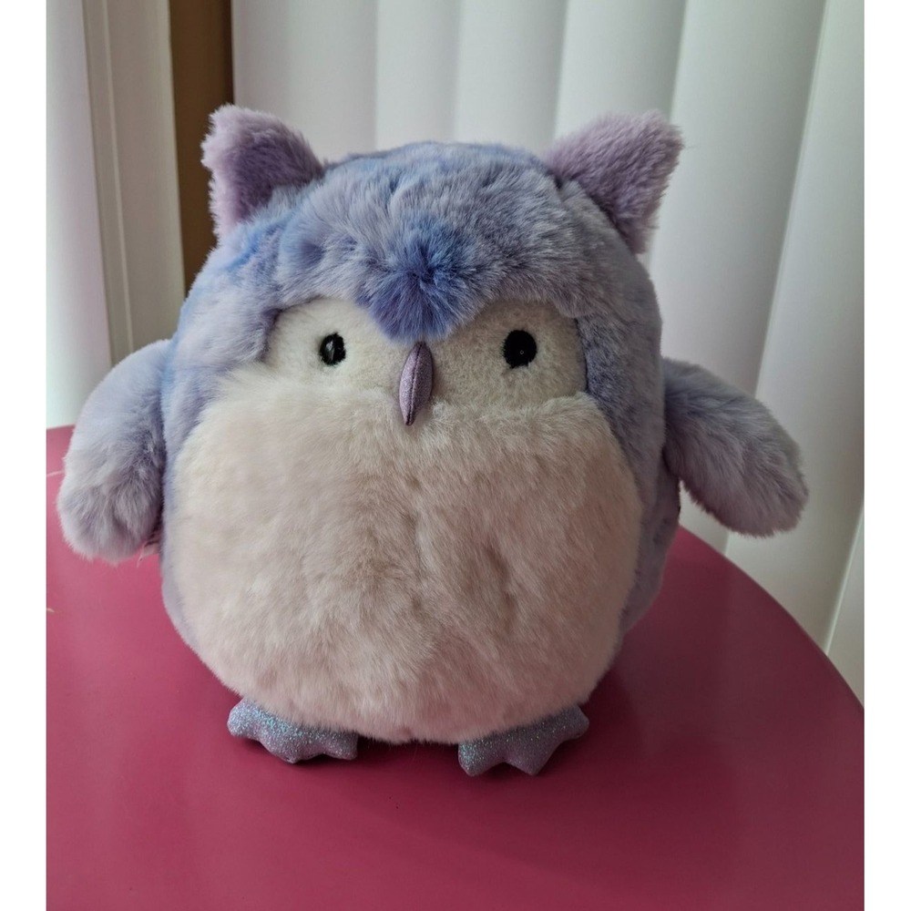 FAO Schwarz 10" Purple Lavender Chibi Pals Owl Soft Furry Toy 10" Plush